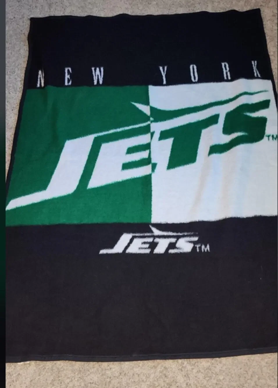 Vintage New York Jets Stadium Blanket NEW Deadstock Biederlack Blanket 60